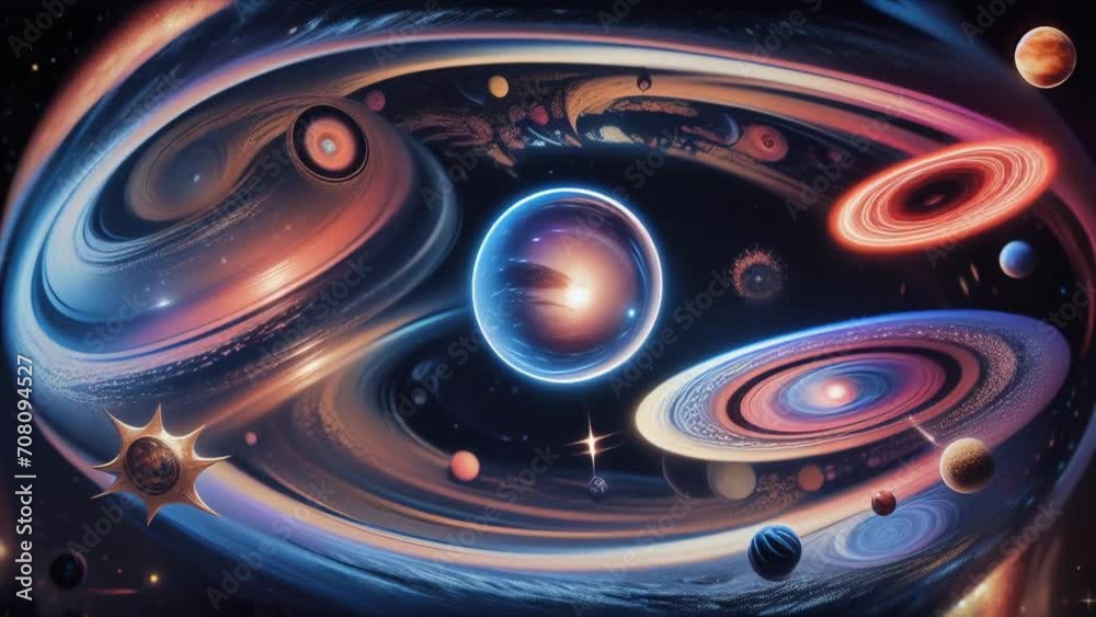 Wall mural the creation of universe concept. seamless loop. ai generated