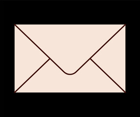 empty closed envelope Valentines day minimal love letter vector illustration.