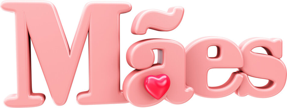 Selo 3d feliz dia das maes, mae mamae 3d rosa logotipo promocional