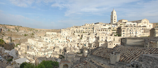 Panorama of the Italian city of Matera