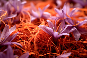 Saffron Threads and Flowers