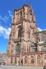 Fototapeta na wymiar Strasbourg cathedral tower and spire, France