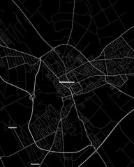 Szekesfehervar Hungary Map, Detailed Dark Map of Szekesfehervar Hungary