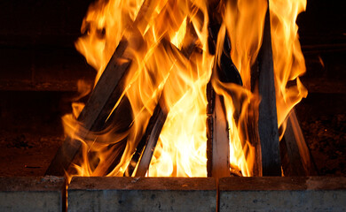 Obraz premium fire burns in the oven