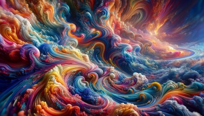 Swirling Psychedelic Landscape in Hyper-Realistic