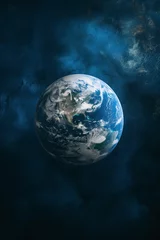 Afwasbaar behang Volle maan en bomen a beautiful earth from space with high speed camera