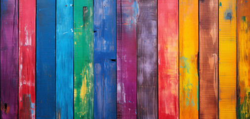 Rainbow boards and textured faded paint for wallpaper or background 004 - obrazy, fototapety, plakaty