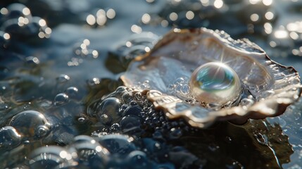 Seashell with pearl