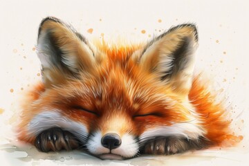 Obraz premium red fox cub sweed dreams. Generative ai