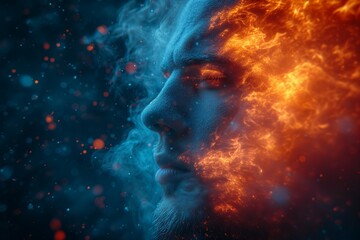 Abstract Duality: Ice and Fire Man. Generative ai