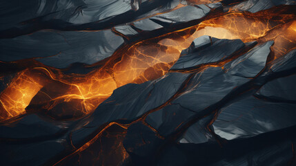 An abstract background with lava, featuring dark and orange tones, generative AI