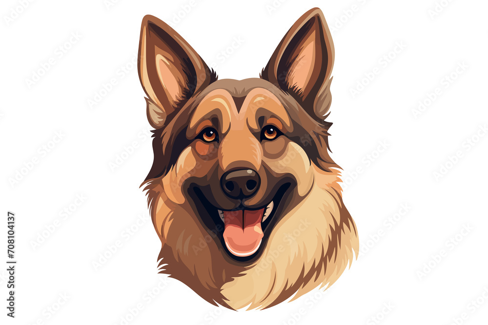 Wall mural dog closeup isolated vector style illustration