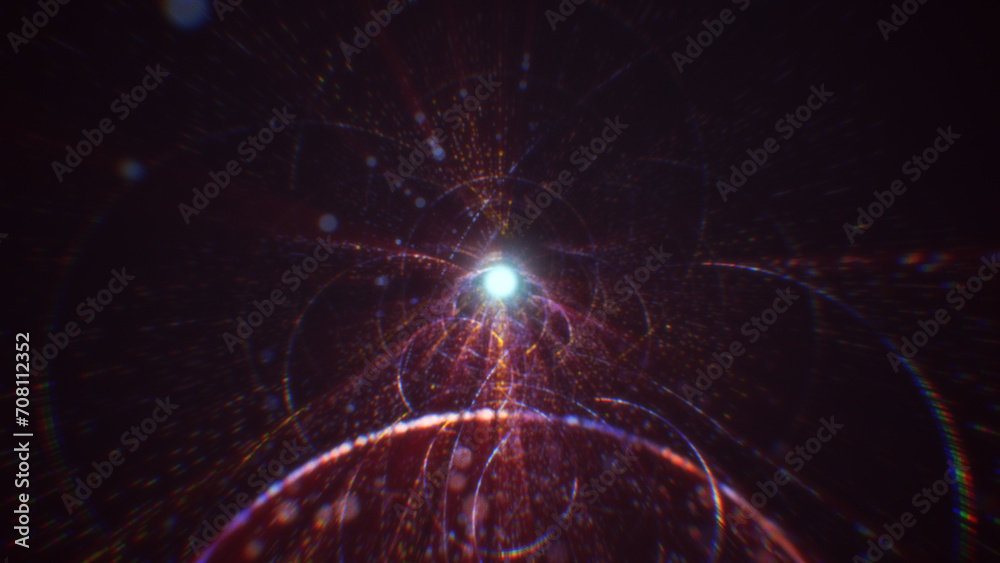 Wall mural 3d rendering of an abstract digital tunnel in cyberspace made of particles