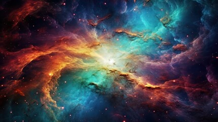 Obraz na płótnie Canvas Space background. Colorful nebula with stars in deep space.