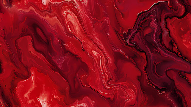 Fototapeta Smooth fire red marbled surface background or wallpaper or website or header, copy text space for words