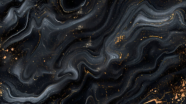 Fototapeta Smooth night black marbled surface background or wallpaper or website or header, copy text space for words