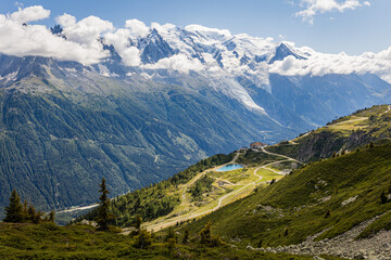 Fototapeta na wymiar Panaramic view of the alps