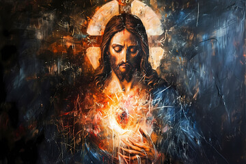 Sacred Heart of the Lord. AI generativ.