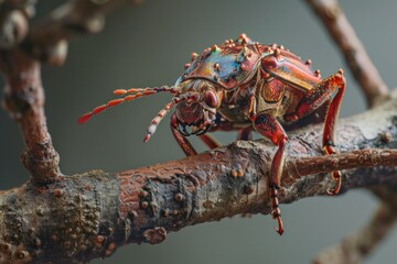 Macro photography of a great capricorn beetle