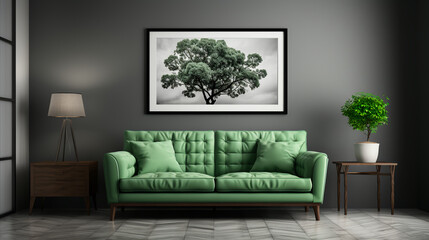 Green living room - Saint Patrick’s day decor - stylish design 