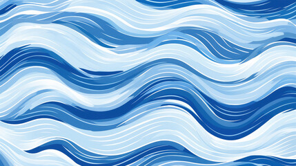 Different tones of blue in waves and curves as modern wallpaper design, illustration for web or print design