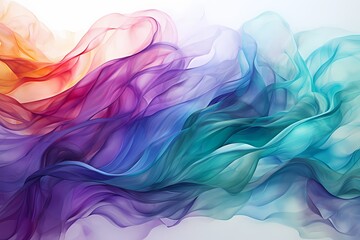 Liquid amethyst and emerald intermingling in a dynamic dance, producing an ethereal Abstract Wallpaper Background texturer