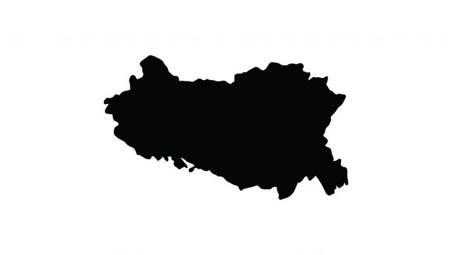 Animation forms a map of the city of Handan in China