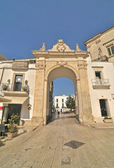 Fototapeta na wymiar Porta Santo Stefano in Martina Franca, Puglia, Italy, Europe