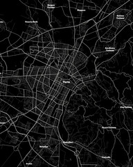 Turin Italy Map, Detailed Dark Map of Turin Italy