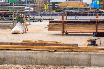 Naklejka premium An abandoned construction site at daytime
