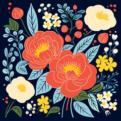 vector garden botanical element collection set