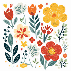 vector garden botanical element collection set