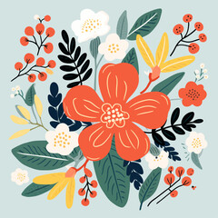 vector garden botanical element collection set