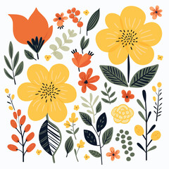 vector garden botanical element collection set