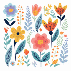 vector garden botanical element collection set