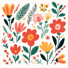 vector garden botanical element collection set