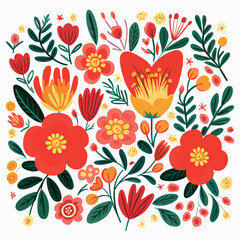 vector garden botanical element collection set