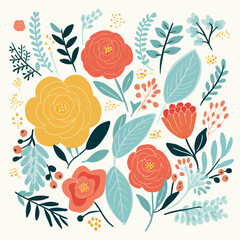 vector garden botanical element collection set