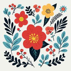 vector garden botanical element set