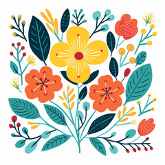 vector garden botanical element set