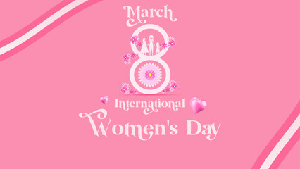 Women's Day design, March 8. Vector concept with flowers for international celebration of women. Vector illustration. Women's Day Spanish design.
