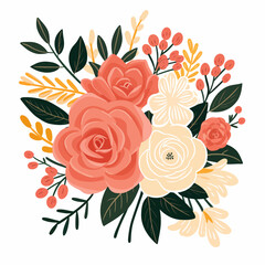 vector garden botanical element set