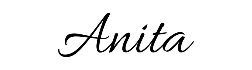 Anita - black color - female name - ideal for websites, emails, presentations, greetings, banners, cards, books, t-shirt, sweatshirt, prints, cricut, silhouette,		

