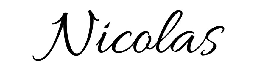 Nicolas. - black color - name - ideal for websites, emails, presentations, greetings, banners, cards, books, t-shirt, sweatshirt, prints, cricut, silhouette,		