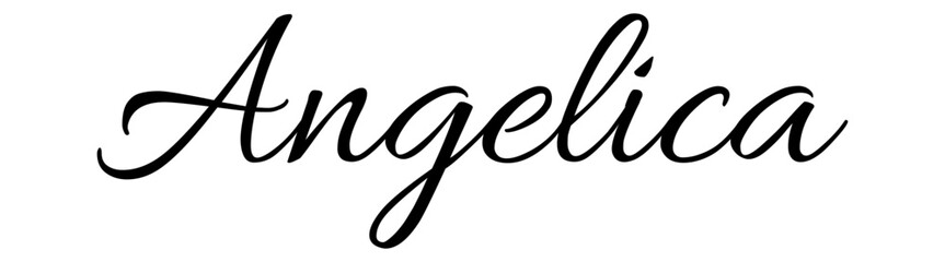 Angelica - black color - female name - ideal for websites, emails, presentations, greetings, banners, cards, books, t-shirt, sweatshirt, prints, cricut, silhouette,		

 - obrazy, fototapety, plakaty