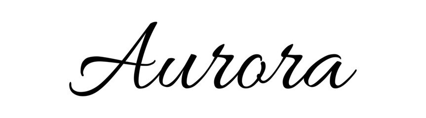 Aurora - black color - female name - ideal for websites, emails, presentations, greetings, banners, cards, books, t-shirt, sweatshirt, prints, cricut, silhouette,		

