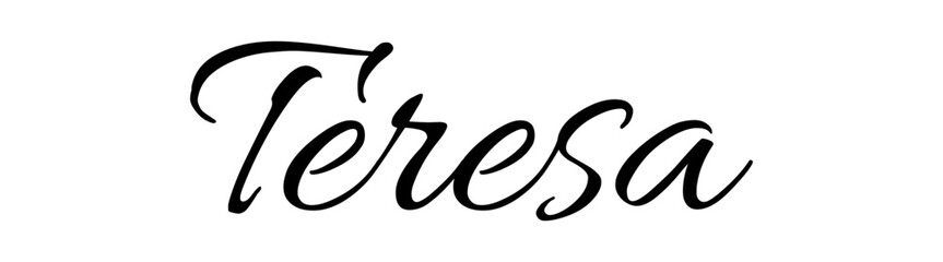 Teresa - black color - female name - ideal for websites, emails, presentations, greetings, banners, cards, books, t-shirt, sweatshirt, prints, cricut, silhouette,		

