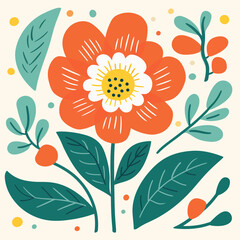 vector garden botanical element set