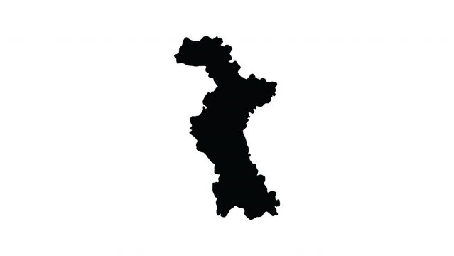 Animation forms a map of Zibo city in China