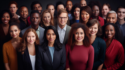 Portrait of a group of diverse business people standing in a row